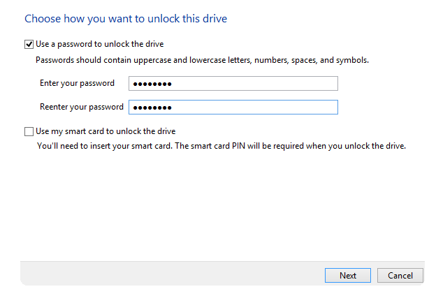bitlocker password protect