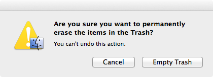 what is secure empty trash in mac osx